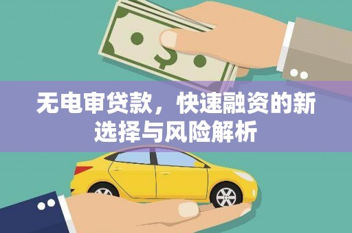 柳州无电审贷款，快速融资的新选择与风险解析